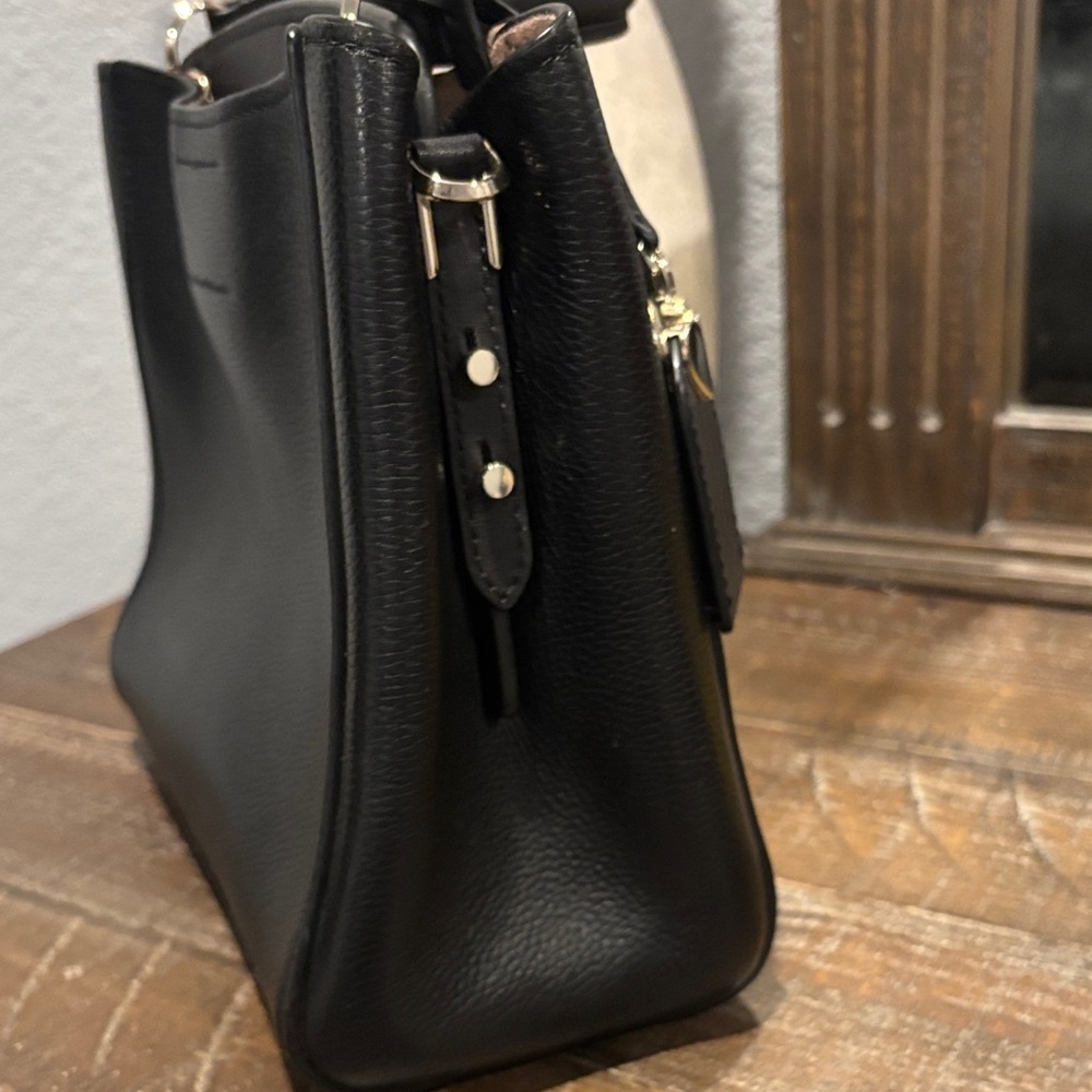 Kate Spade Black Textured Satchel Vintage - Picture 3 of 11